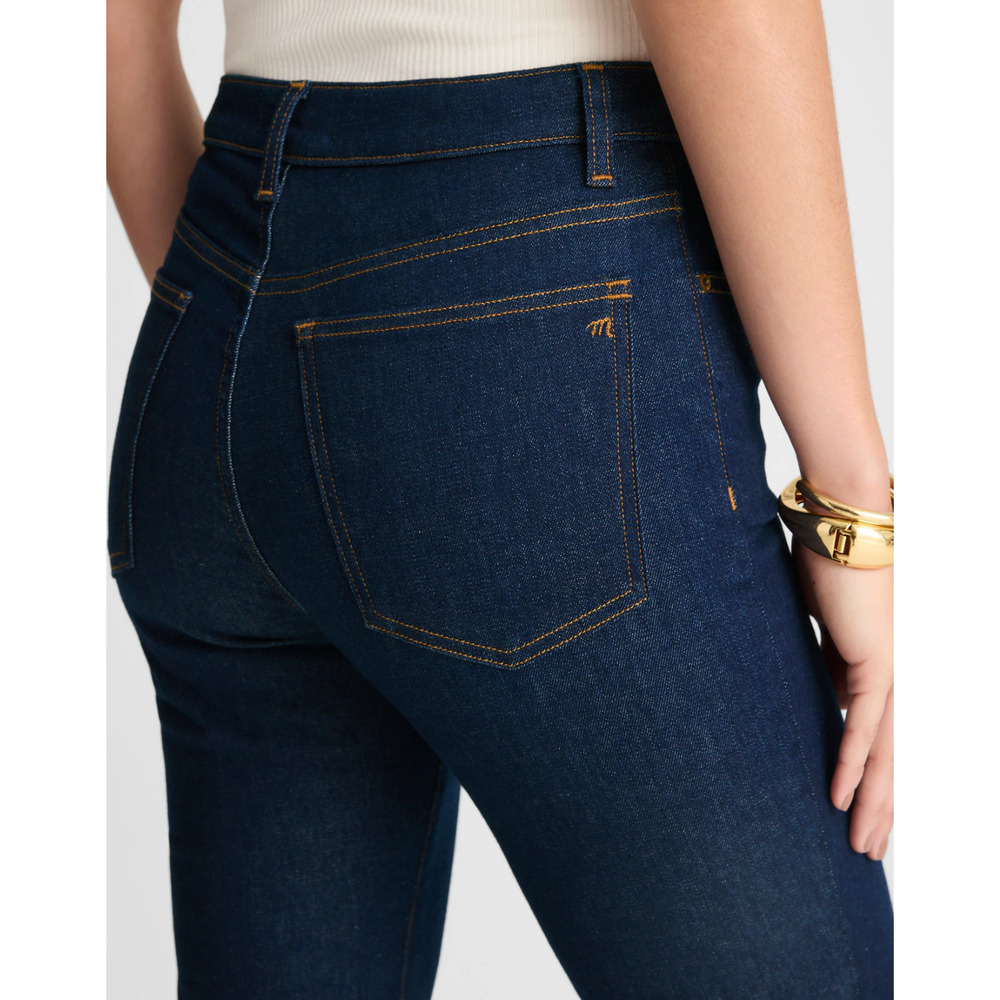 Madewell The Petite Stretch Flare Jean Rinse Wash Dark Blue High Rise US 25P NWT - Picture 4 of 12